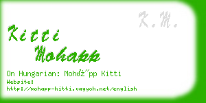 kitti mohapp business card